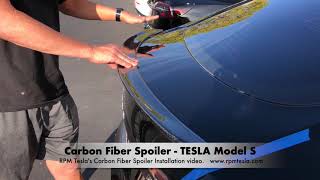 How to install a Carbon Fiber Spoiler for TESLA Model S  From RPM Tesla [upl. by Adnerol]