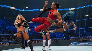 Sasha Banks amp Bianca Belair vs Zelina Vega amp Carmella 12 [upl. by Grindle]