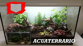 Construcción acuaterrario  terrario con urna de acuario para tortugas reptiles anfibios con peces [upl. by Sadirah981]