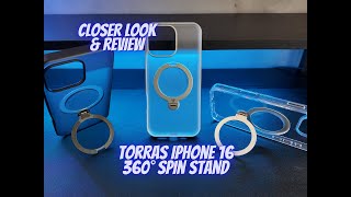 Closer Look at Iphone 16 Pro Max TORRAS Upgraded 360° Spin Magnetic Stand Case [upl. by Rozek]