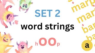 Phase 2 phonics Word Strings for learning to read and write phonics screening check in primary KS1 [upl. by Flita]