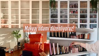 MAKYAJ ODAMI TEMİZLEYİP DÜZENLİYORUZ ❤️  dikkat fazlaca makyaj malzemesi içerir ⚠️ [upl. by Kroo902]