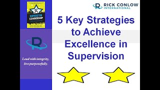 5 keys Strategies to Achieve Excellence in SupervisionManagement Training [upl. by Ithsav]