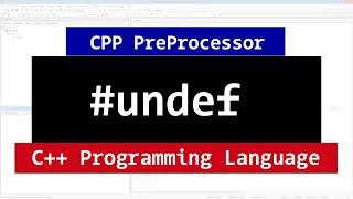 undef Pre Processor Directive  C Video Tutorial [upl. by Hameerak]