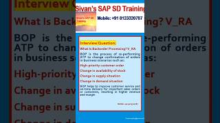 Back Order Processing  Interview Questions  Sivans SAP SD Training [upl. by Rayburn]