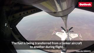 This midair refueling of an F16 fighter is insane [upl. by Anceline663]