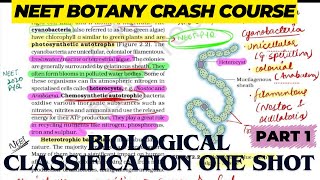 BIOLOGICAL CLASSIFICATION IN ONE SHOT Part 1  All Theory PYQS and TRICKS  NCERT line by line [upl. by Cony229]