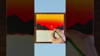 Sunset Acrylic painting for beginners [upl. by Nylzaj]