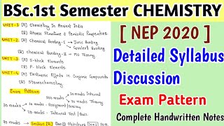 BSc1st Semester CHEMISTRY Syllabus Discussion  Exam Pattern  According to NEP 2020 [upl. by Bromleigh174]