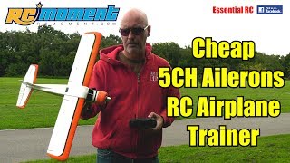 FIRST CHEAP RC AIRPLANE TRAINER WITH AILERONS DHC2 A600 5CH 3D6G SYSTEM ESSENTIAL RC FLIGHT TEST [upl. by Sholeen]