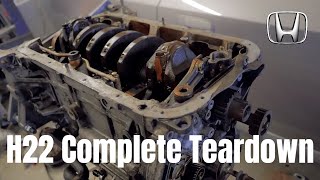 Prelude H22 Complete Detailed Engine Teardown blown engine [upl. by Eivets391]