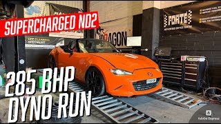 Supercharged MX5 Miata ND2 Fab9 HKS GT2 kit in the UK 251whp  285bhp 99 ron Tesco fuel [upl. by Anayia]