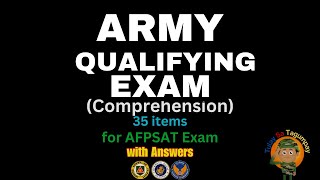 FREE AFPSAT Reviewer Army Qualifying Exam AQE Comprehension with Answer [upl. by Ennej845]