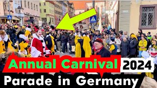 Travelling to see German carnival Fasching parade in Rottweil Germany 2024  Fastnacht party RW [upl. by Vittorio]