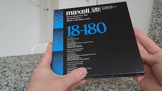 Unwrapping Maxell18180 reeltoreel tape early 90s [upl. by Bianka]