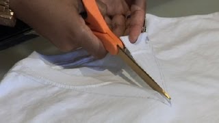 How to Cut a Regular TShirt Into a VNeck  TShirt Styles [upl. by Yraunaj738]