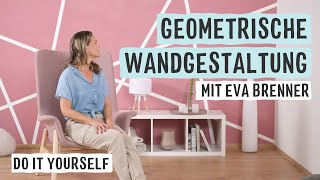 Wand streichen in geometrischen Mustern kreative Wandgestaltung mit Eva Brenner  WAGNER [upl. by Odlanyar]