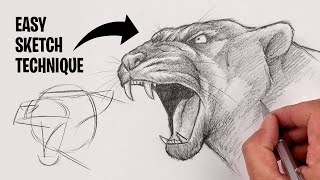 How To Draw a PANTHER  StepByStep Sketch Tutorial [upl. by Natalya94]