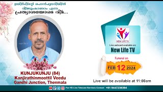 KUNJUKUNJU 84  Thenmala  Funeral Service On 12022024  New Life Tv [upl. by Nagem]