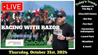 LIVE Horse Racing Handicapping Del Mar Churchill Belmont at The Big A Indy and more Thu Oct 31st [upl. by Shuler]