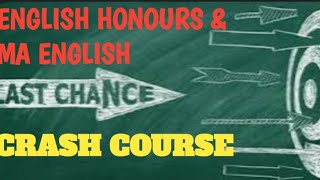 Crash course for English Honours amp MA English [upl. by Tenaj]