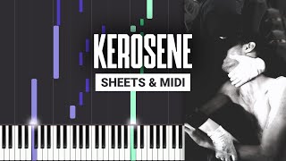 Kerosene  Crystal Castles  Piano Tutorial  Sheet Music amp MIDI [upl. by Jourdan365]