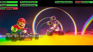 The Super Mario Bros Movie 2023 Rainbow Road Ambush Scene with healthbars [upl. by Yrdnal404]