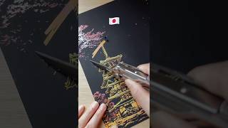 🇯🇵Japan Scenery Scratch Reveal What’s Hidden🌸 painting art [upl. by Valenka]