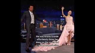 Ariana Grande throws dress on couch ArianaGrande Arianators Wicked jimmyfallonshow [upl. by Jemima596]