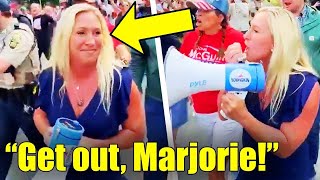 OMG Marjorie Taylor Greene RUN OUT OF TOWN HECKLED into Oblivion [upl. by Toulon841]