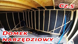 Domek narzędziowy cz5 Wykańczam wnętrze wełna i OSB domekogrodowy narzędziówka majsterkowanie [upl. by Orecul531]