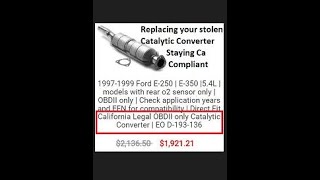 Stolen catalytic converter in California  How to find the cheapest CA compliant replacement cat [upl. by Akienat]