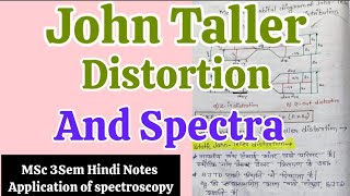 John Taller Distortion And Spectra in Hindi  MSc 3Sem Application Of Spectroscopy in hindi notes [upl. by Raynold]