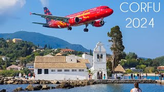 CORFU Airport  Awesome Plane Spotting  SPECTACULAR and AMAZING SCENERY  🇬🇷 Summer 2024 🌞 [upl. by Lebiralc232]