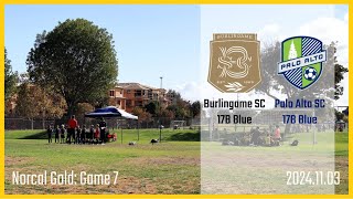 2024 Norcal Gold Burlingame SC 17B Blue vs Palo Alto SC 17B PreAcademy [upl. by Anelliw]