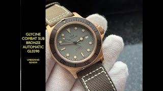 Glycine Combat Sub Bronze Automatic GL0390 Watch  Review Valjoux Relogios [upl. by Allenotna]