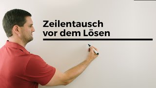 Zeilentausch vor dem Lösen eines Gleichungssystems GaußAlgorithmus Mathe by Daniel Jung [upl. by Aicek]