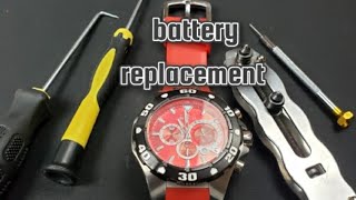 Watch Battery Change  Invicta Pro Diver 24679 quartz VD53 movement [upl. by Meekyh]