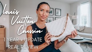 LV COUSSIN BAG  Honest Review amp 1 Year Update [upl. by Weitman]