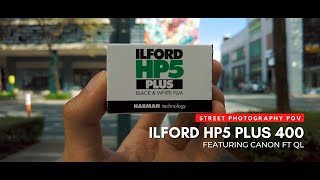 Ilford HP5 Plus 400  Street Photography POV [upl. by Enyleve]