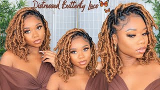 DISTRESSED BUTTERFLY LOCS TUTORIAL🦋  EASY METHOD  PROTECTIVE STYLE  Chev B [upl. by Cypro830]