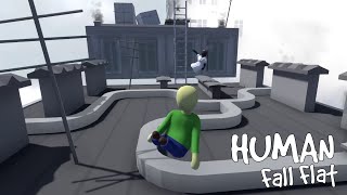 BALDI AND GRANNY PLAYING HIDE AND SEEK ON THE ROOFTOPS in HUMAN FALL FLAT [upl. by Gilliam]