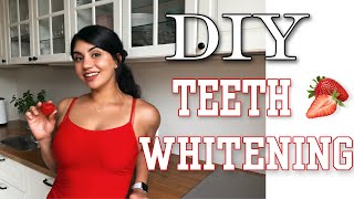 DIY Teeth Whitening At Home Baking Soda And Strawberry [upl. by Darline]