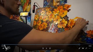 How to paint Leonid Afremov painting lessons Flower by Laki Béla Like Afremov painting tutorial [upl. by Shae]