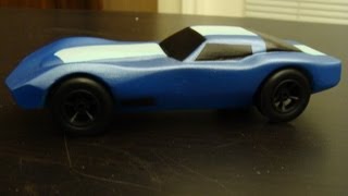 Hand Carved Corvette Pinewood Derby Car BSA [upl. by Arorua]