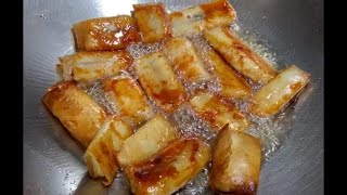 pinchao cooking simple banana turon [upl. by Lletram]