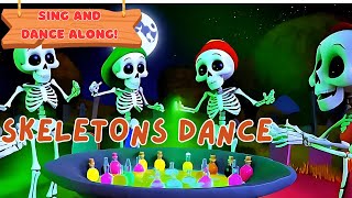 Skeleton Dance for Kids 👻☠️😄  Fun and NotTooScary Halloween Song for Kids  Learn Fun Moves [upl. by Ecined]