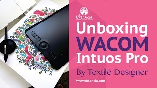 Wacom Intuos Pro Medium pen tablet unboxing 2018 by vector textile designer [upl. by Corby]