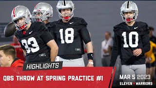 A first look at Ohio State’s quarterbacks throwing in spring practices [upl. by Neelac]