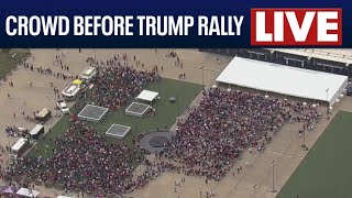 LIVE Hundreds of Trump supporters outside Nassau Coliseum before 7 pm rally [upl. by Hintze]